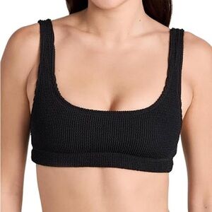 Good American Black Textured Bralette